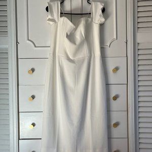 DRESS THE POPULATION Bailey White Off The Shoulder Dress